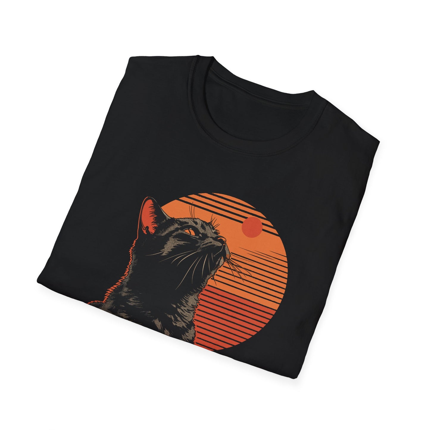 Sunset Vibe Cat - Unisex Softstyle T-Shirt