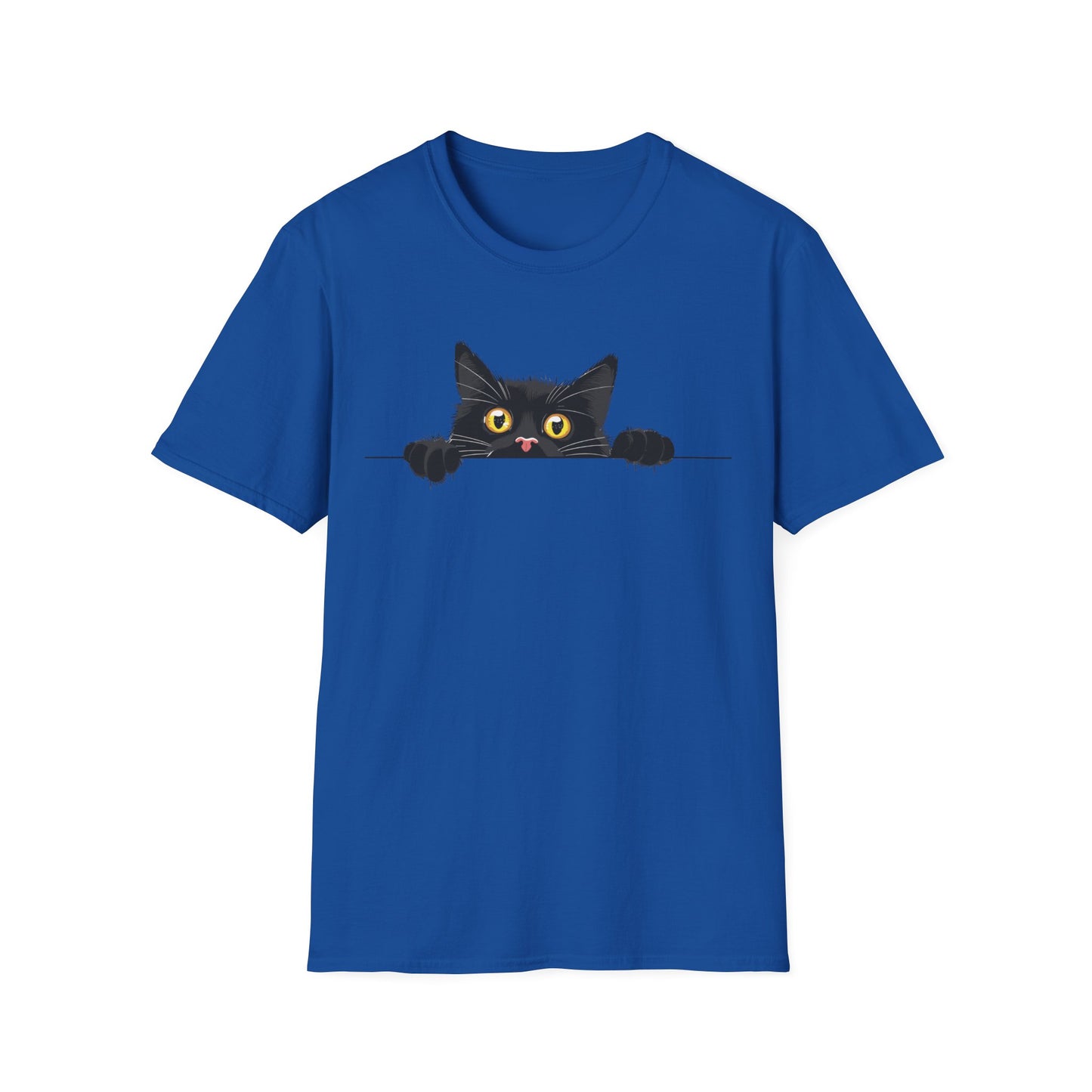 Hiding Black Cat - Unisex Softstyle T-Shirt