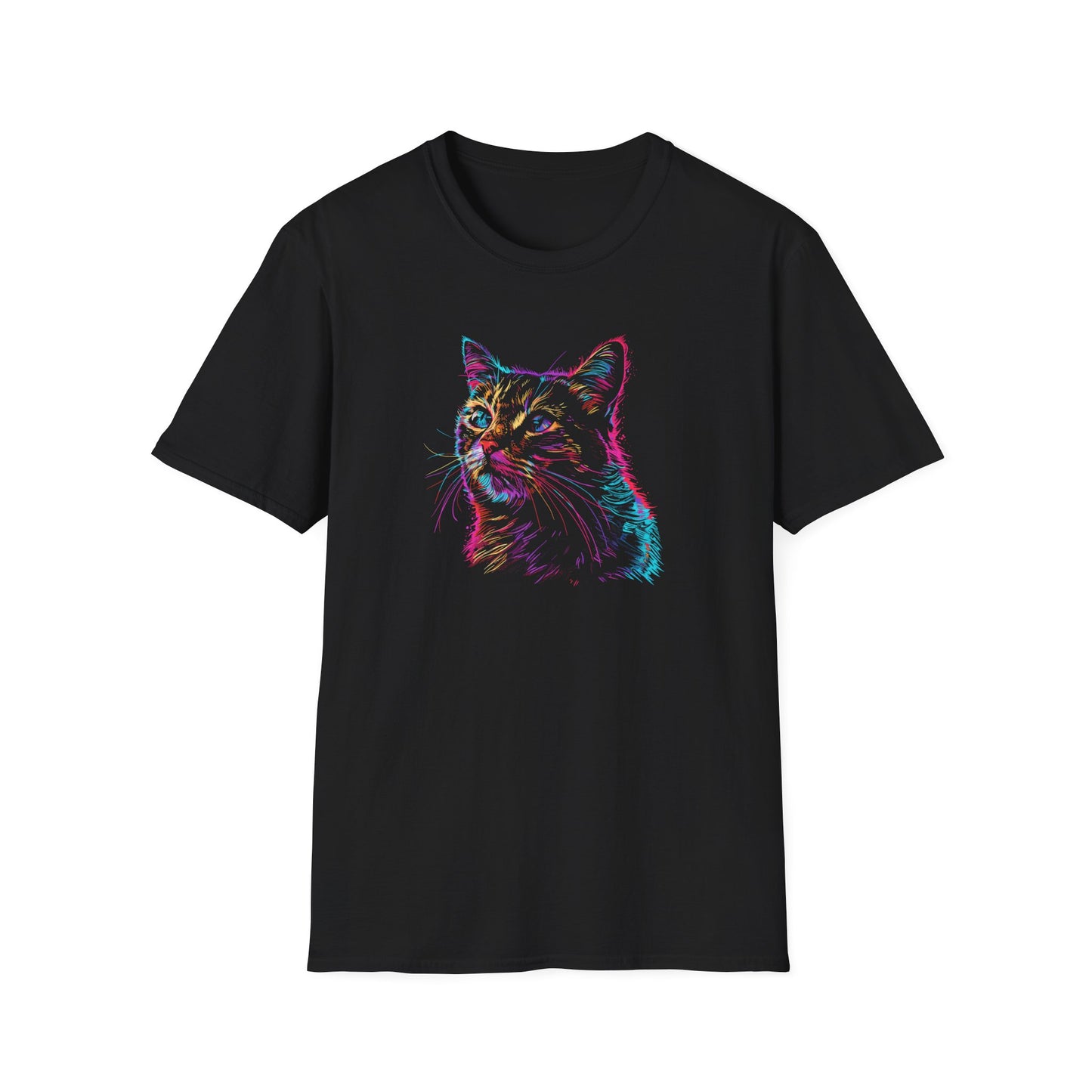 Colourful Cat Vivid - Unisex Softstyle T-Shirt