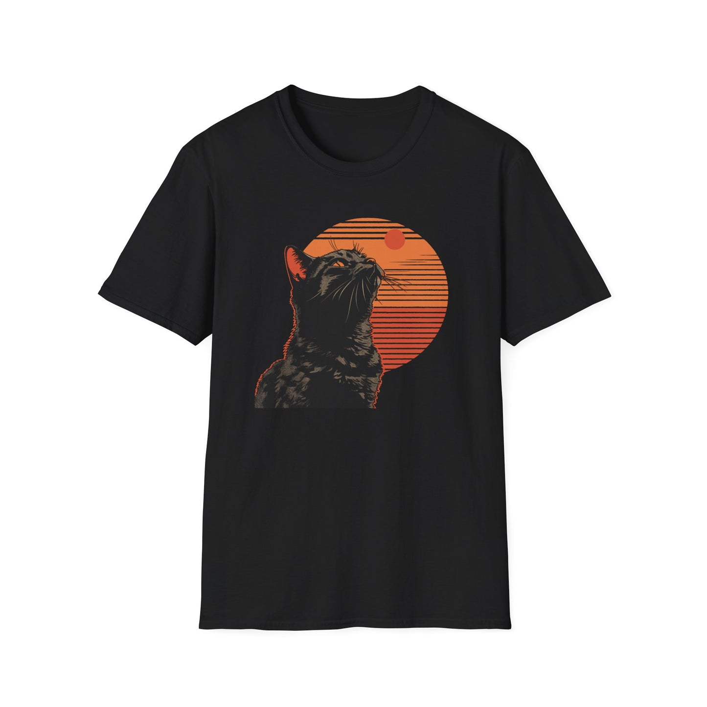 Sunset Vibe Cat - Unisex Softstyle T-Shirt