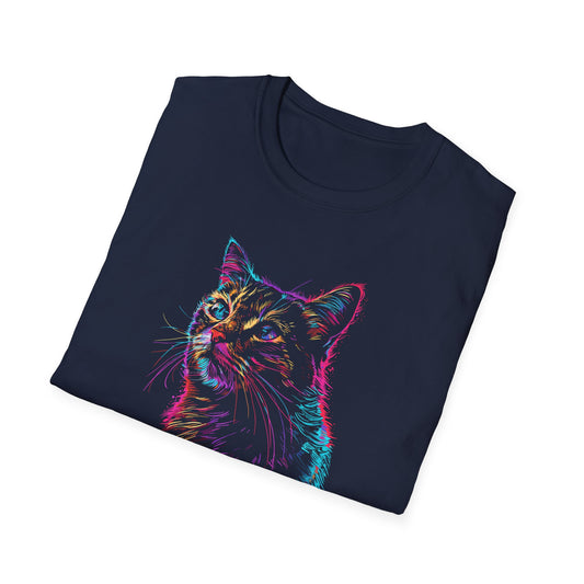Colourful Cat Vivid - Unisex Softstyle T-Shirt