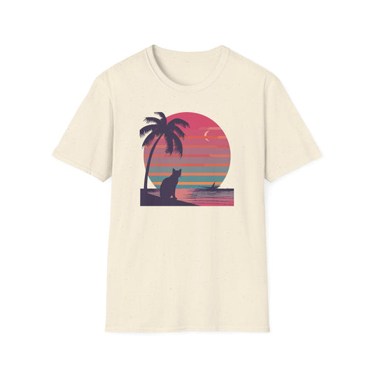 Sunset Cat - Unisex Softstyle T-Shirt