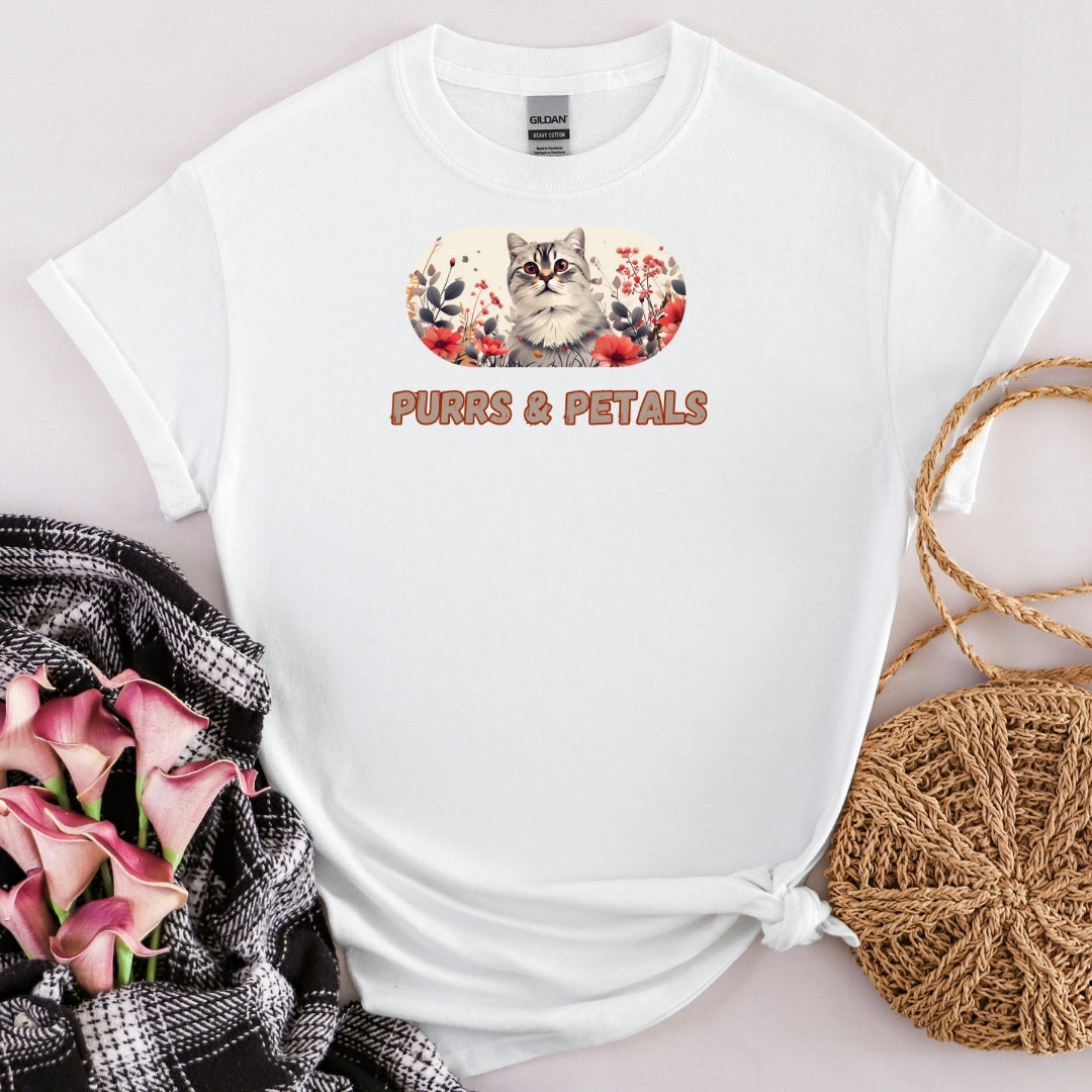 Purrs & Petals Cat T-Shirt