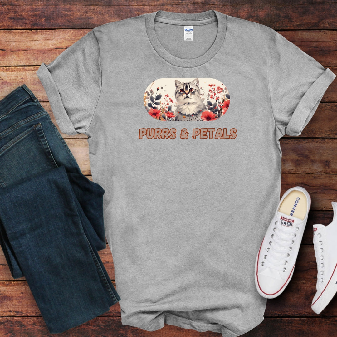 Purrs & Petals Cat T-Shirt