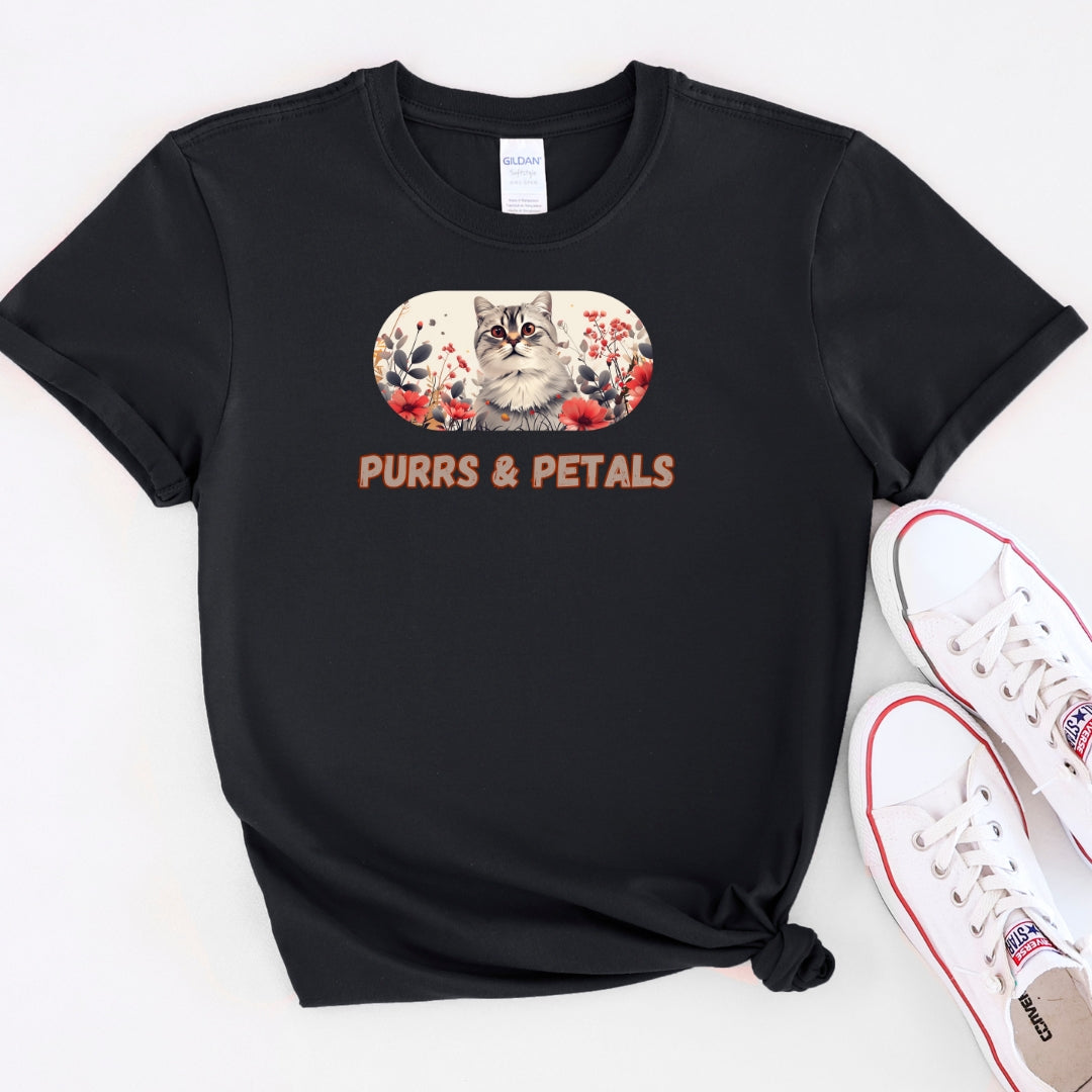 Purrs & Petals Cat T-Shirt