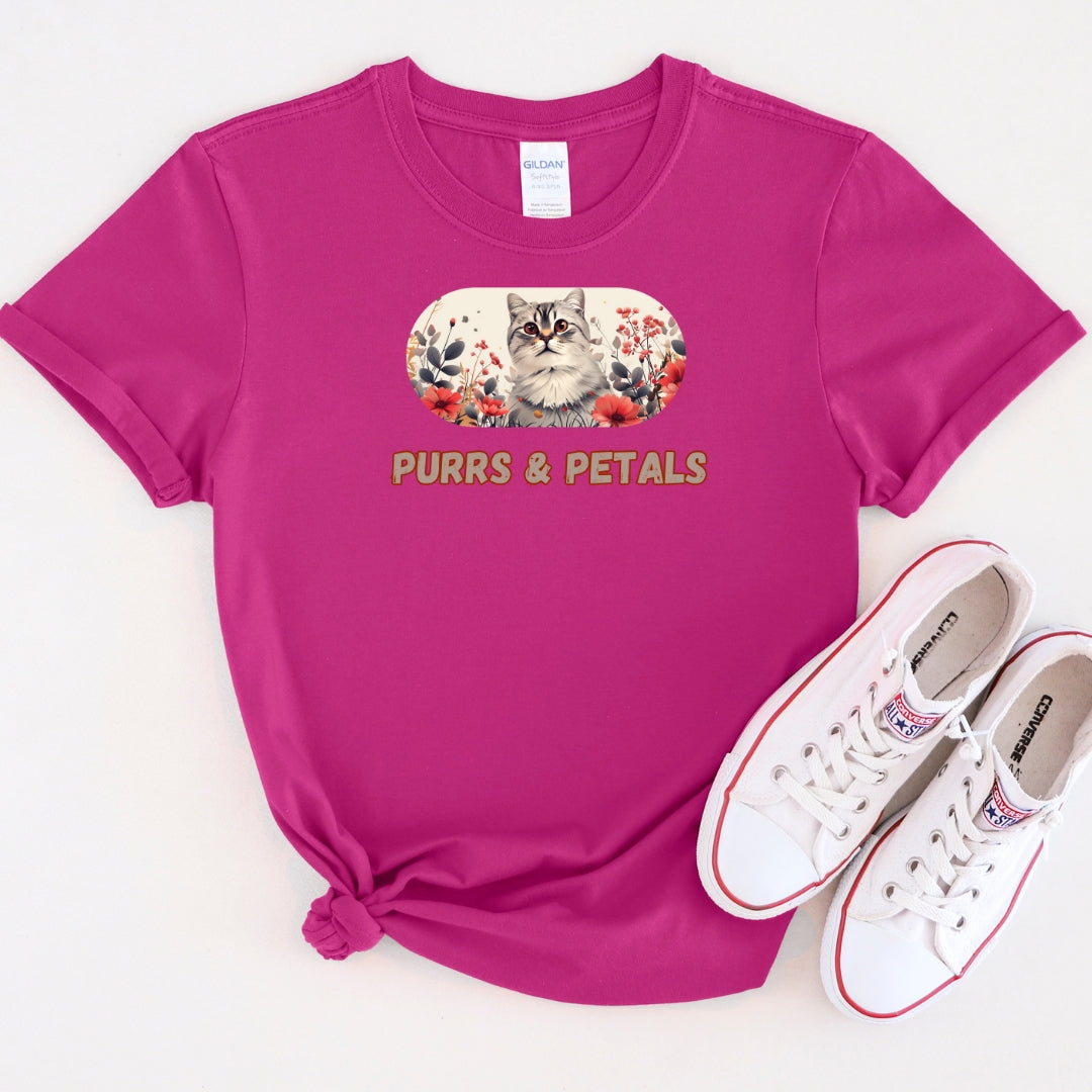 Purrs & Petals Cat T-Shirt