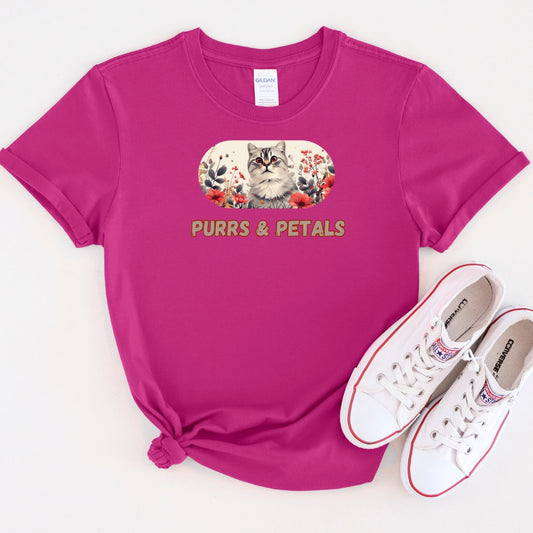 Purrs & Petals Cat T-Shirt