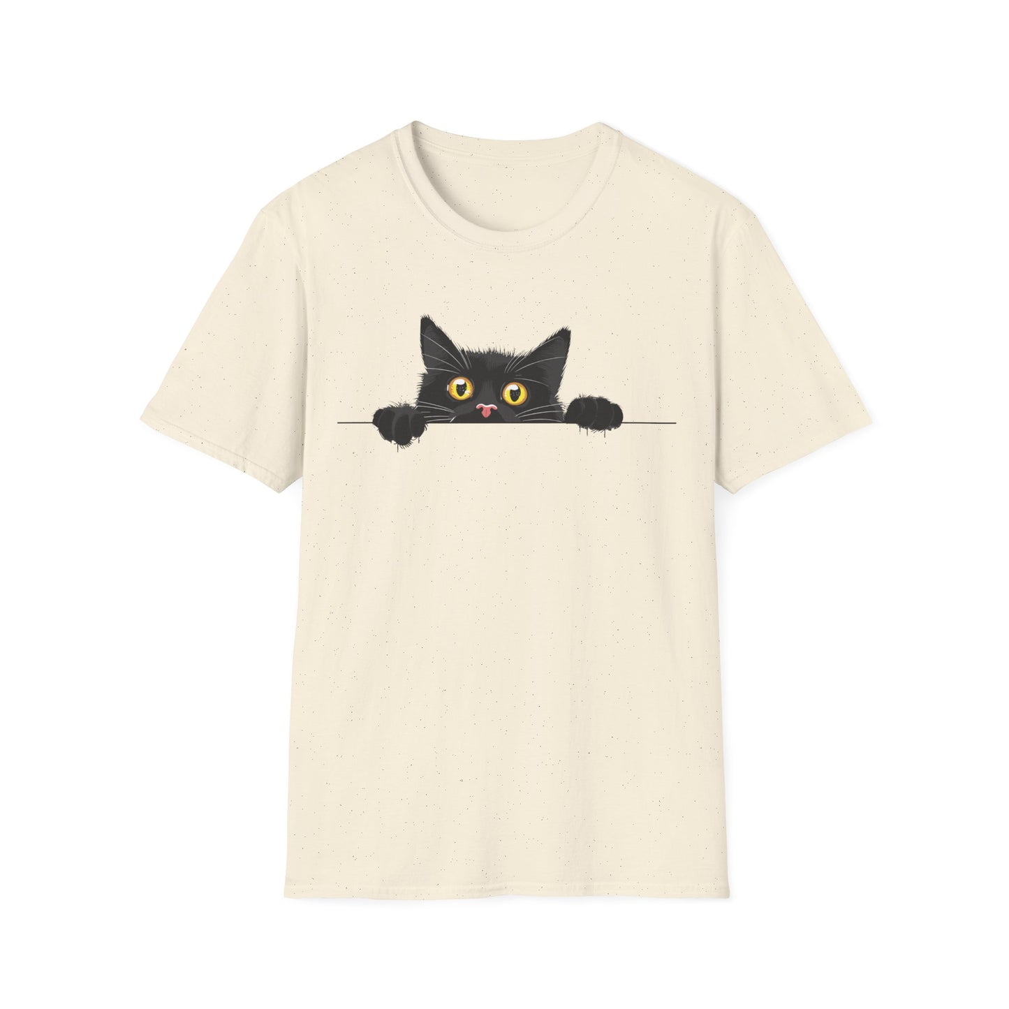 Hiding Black Cat - Unisex Softstyle T-Shirt