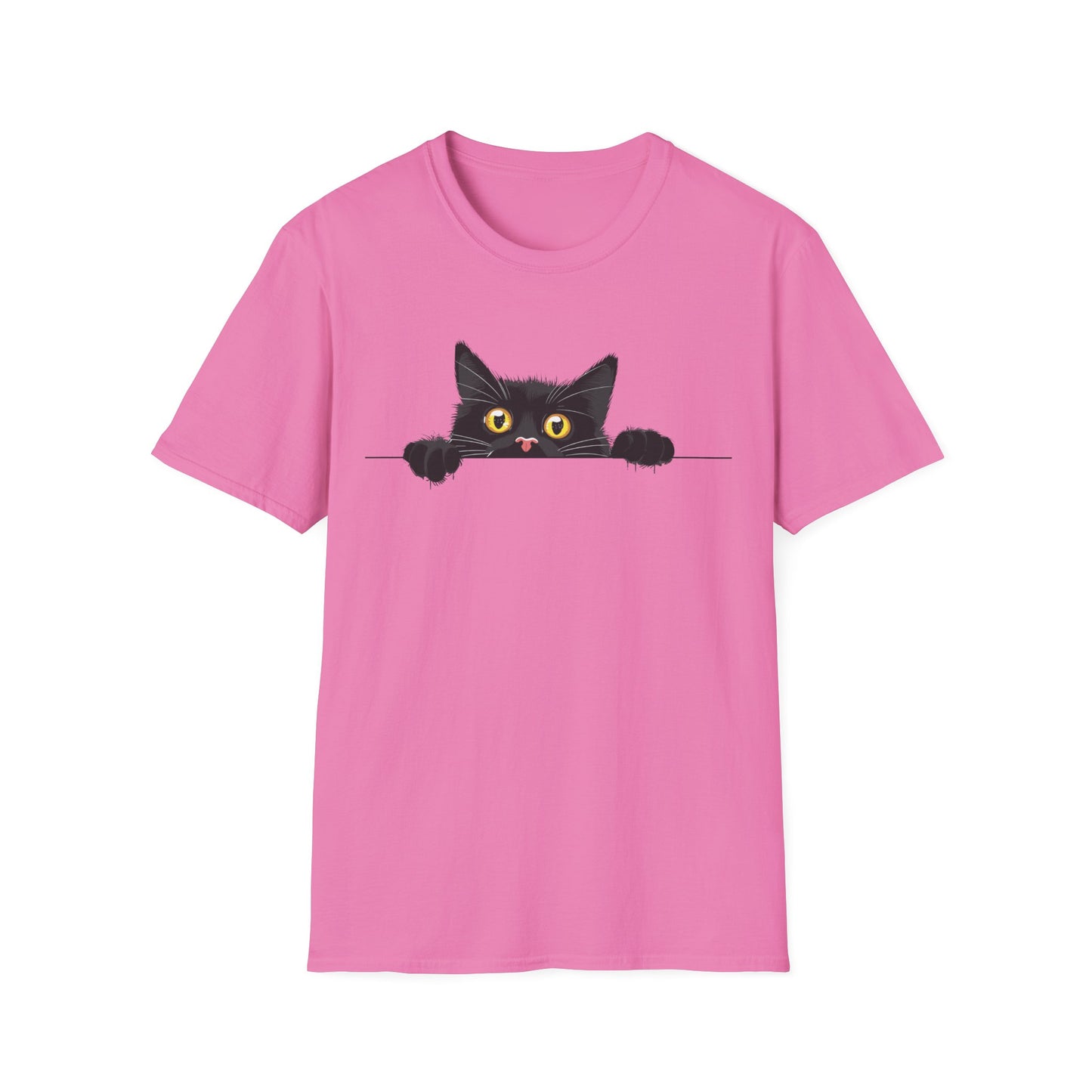 Hiding Black Cat - Unisex Softstyle T-Shirt