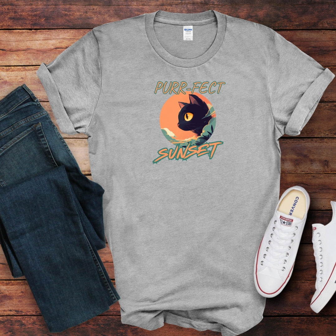 Purr-fect Sunset Cat T-Shirt