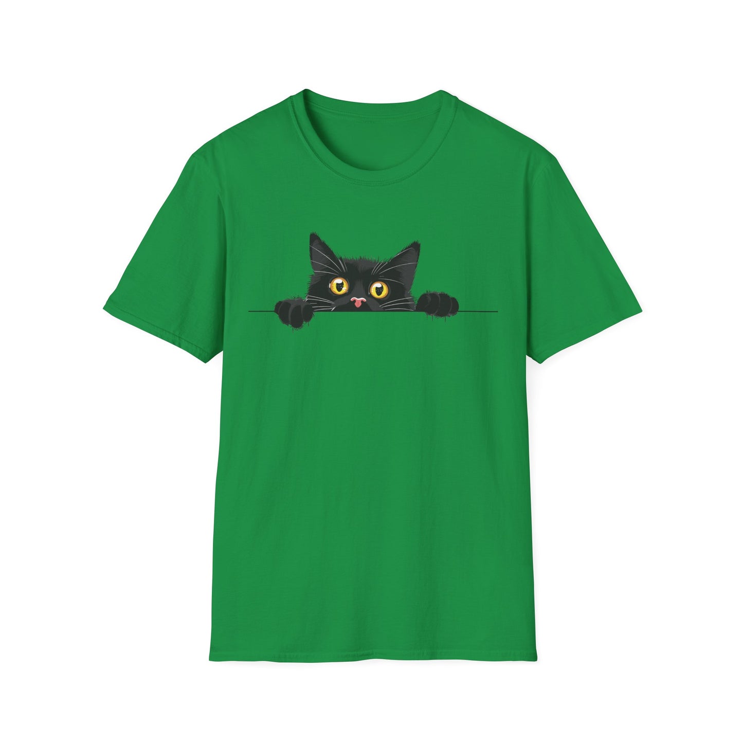 Hiding Black Cat - Unisex Softstyle T-Shirt