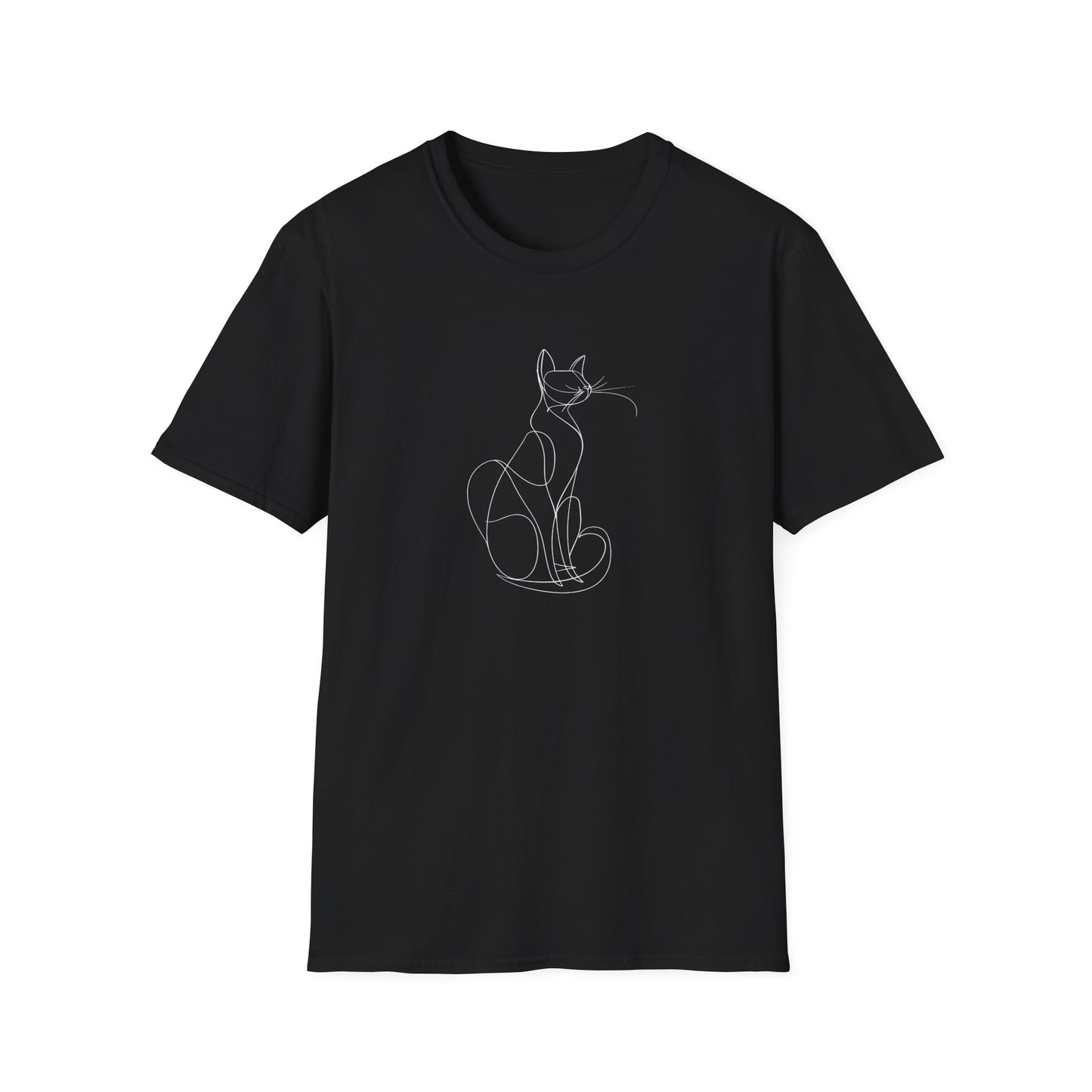 Cat Line Drawing 4 - Unisex Softstyle T-Shirt